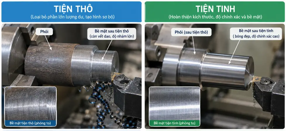 Tiện thô và tiện tinh